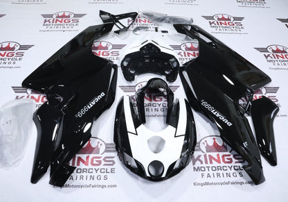 Ducati 999s Fairings (2005-2006) Black Gloss, White from KingsMotorcycleFairings.com