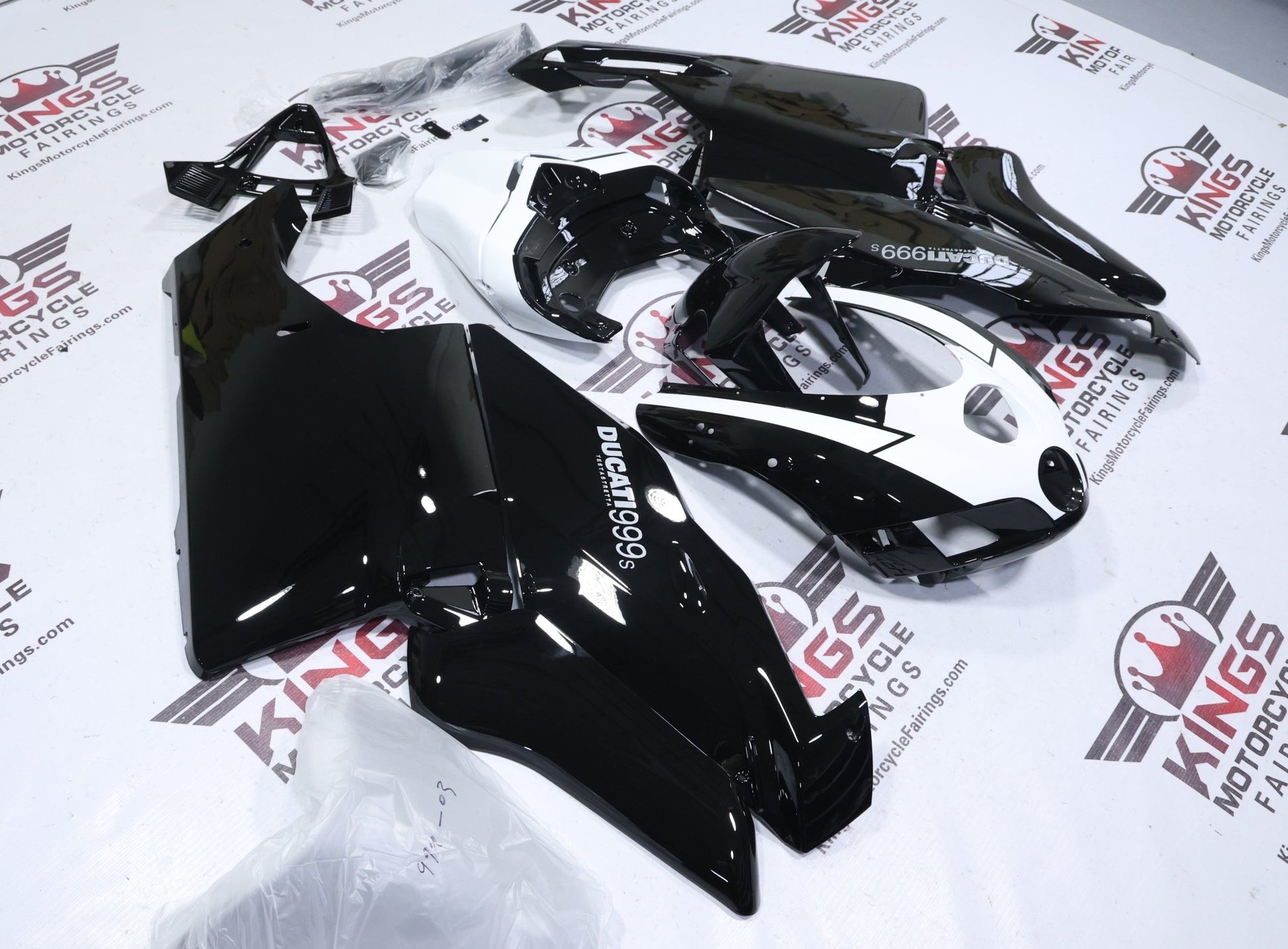 Ducati 999s Fairings (2005-2006) Black, White at KingsMotorcycleFairings.com