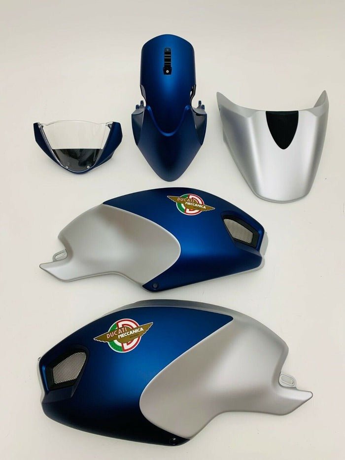 Ducati Monster 696, 796, 1100 Fairings (2008-2016) Matte Blue, Matte Silver at KingsMotorcycleFairings.com