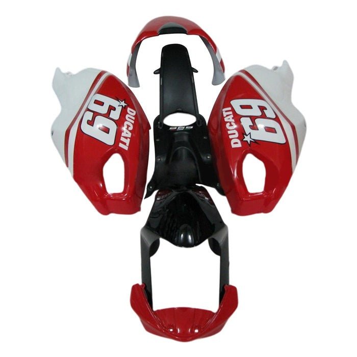 Ducati Monster 696, 796, 1100 Fairings (2008-2016) Red, White 69 at KingsMotorcycleFairings.com