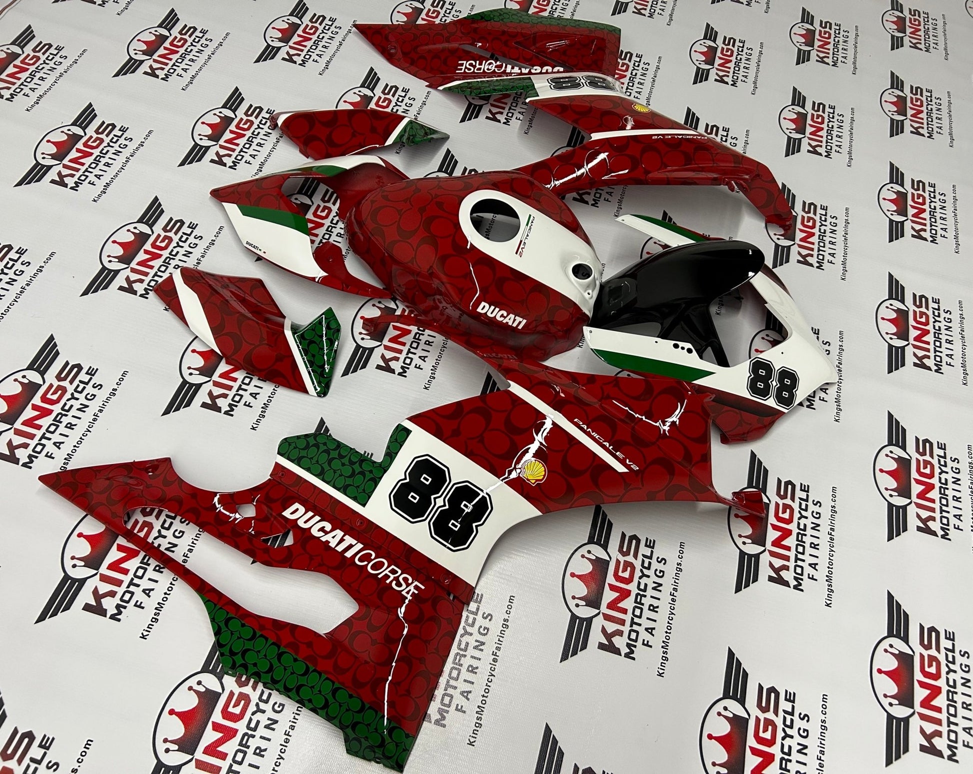 Fairings for Ducati Panigale V2 (2020-2022) Red, White, Green, Gucci at KingsMotorcycleFairings.com