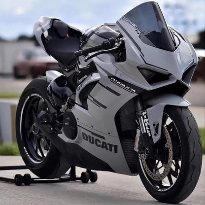 Ducati Panigale V4 Fairing Set (2018-2019) Nardo Gray, Black at KingsMotorcycleFairings.com