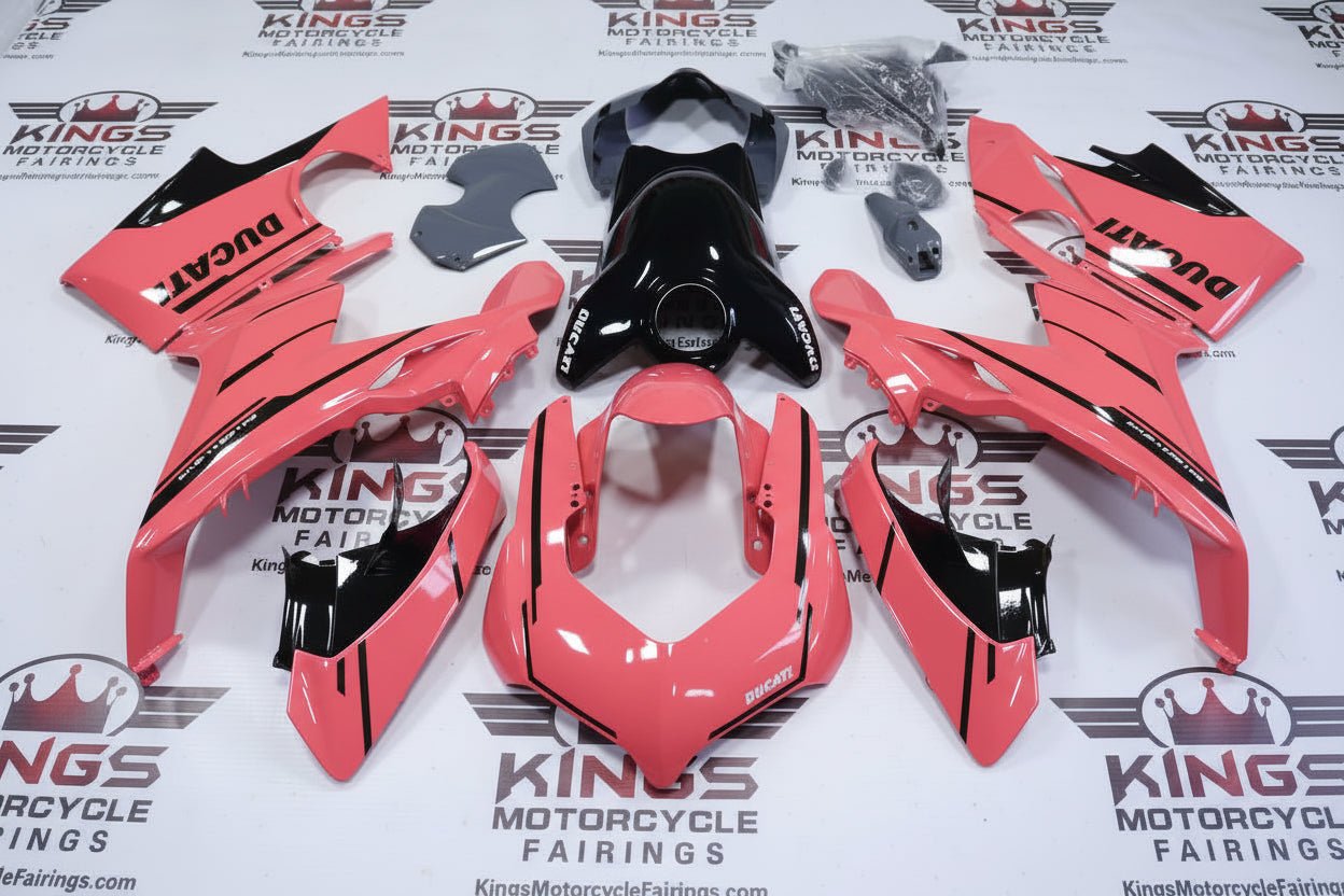 Ducati Panigale V4 Fairings (2018-2019) Pink, Black, Gray at KingsMotorcycleFairings.com