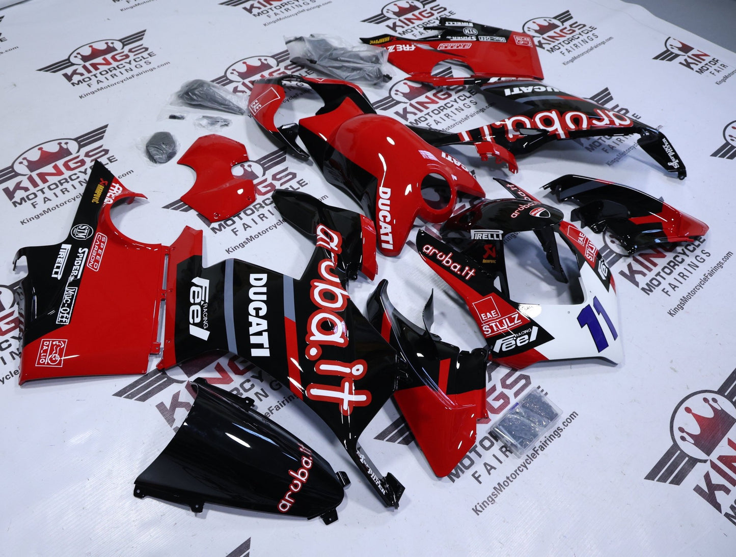 Ducati Panigale V4 Fairings (2018-2019) Red, Black Aruba at KingsMotorcycleFairings.com
