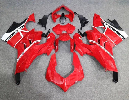 Ducati Panigale V4 Fairings (2020-2021) Red, Black, White Stripe at KingsMotorcycleFairings.com