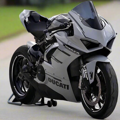 Ducati Panigale V4S Fairing Kit (2018-2019) Nardo Gray, Black at KingsMotorcycleFairings.com