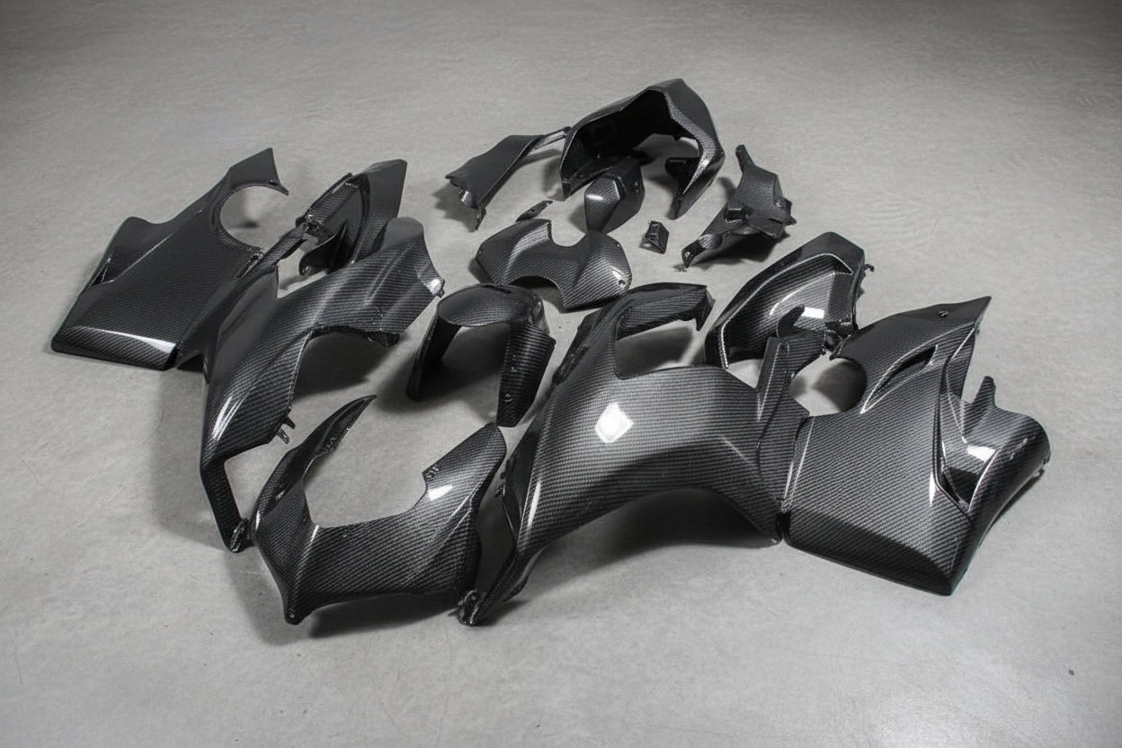 Ducati Panigale V4S Fairings (2018-2019) Faux Carbon Fiber at KingsMotorcycleFairings.com