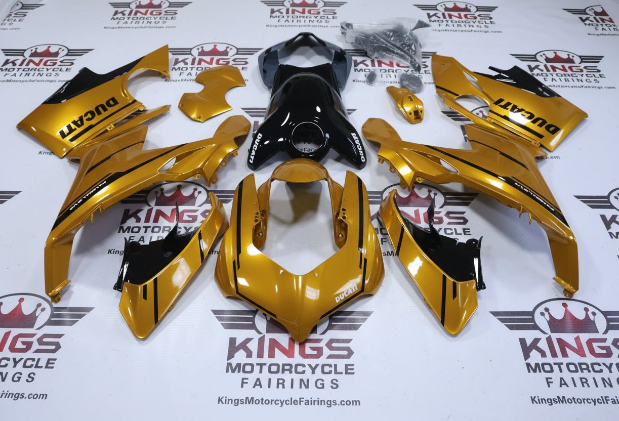 Ducati Panigale V4S Fairings (2018-2019) Gold, Black, Gray at KingsMotorcycleFairings.com
