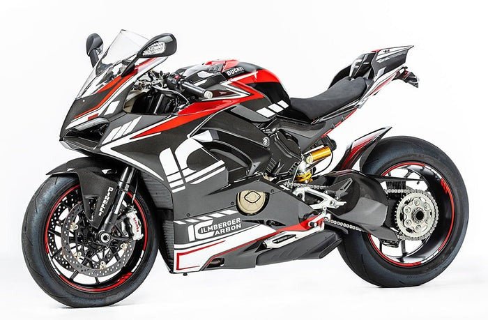 Ducati Panigale V4S Fairing Kit (2018-2019) Matte Black, White, Red at KingsMotorcycleFairings.com