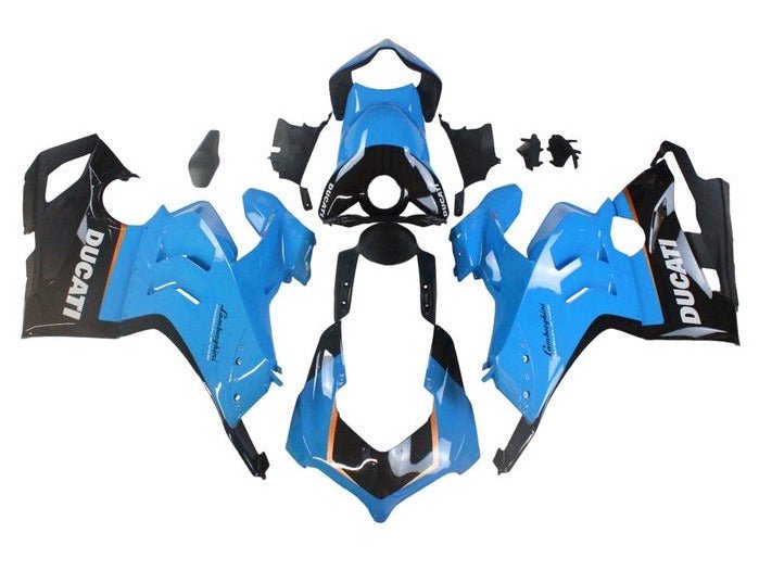 Ducati Panigale V4S Fairing set (2020-2021) Blue, Black, Orange at KingsMotorcycleFairings.com