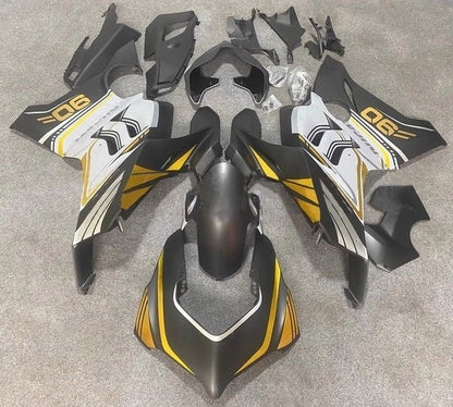 Ducati Panigale V4S Fairings (2020-2021) Matte Black, Gold, White at KingsMotorcycleFairings.com