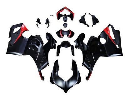 Ducati Panigale V4S Fairings (2020-2021) Matte Black, Red at KingsMotorcycleFairings.com