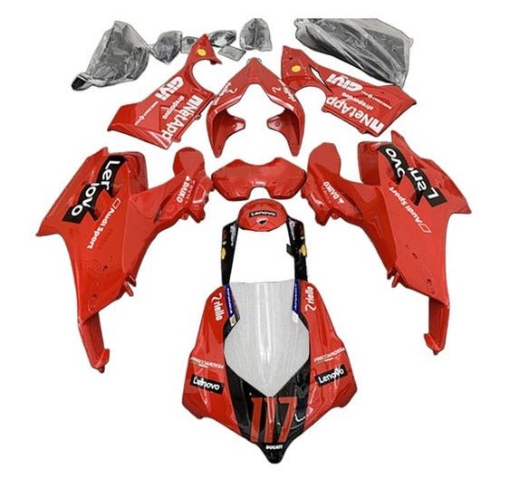 Ducati Panigale V4S Fairings (2020-2021) Red, Black, White, Lenovo at KingsMotorcycleFairings.com