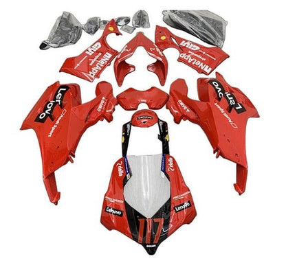 Ducati Panigale V4S Fairings (2020-2021) Red, Black, White, Lenovo at KingsMotorcycleFairings.com