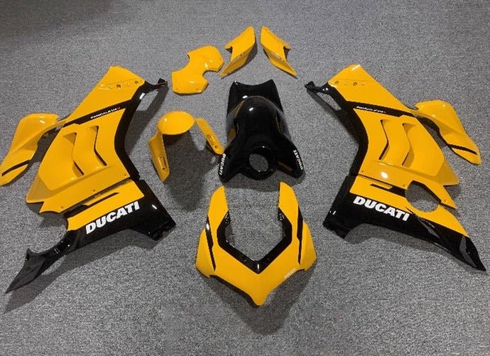 Ducati Panigale V4S Fairings (2020-2021) Yellow, Black at KingsMotorcycleFairings.com