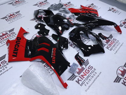 Ducati Panigale V4S Fairings (2022-2024) Black, Red Gloss from KingsMotorcycleFairings.com