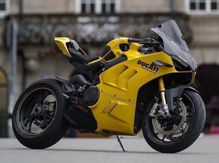 Ducati Panigale V4S Fairings (2022-2024) Yellow, Black at KingsMotorcycleFairings.com