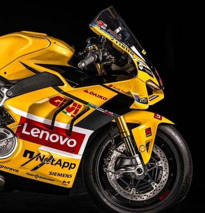 Ducati Panigale V4S Fairing set (2022-2024) Yellow, Red, Lenovo at KingsMotorcycleFairings.com