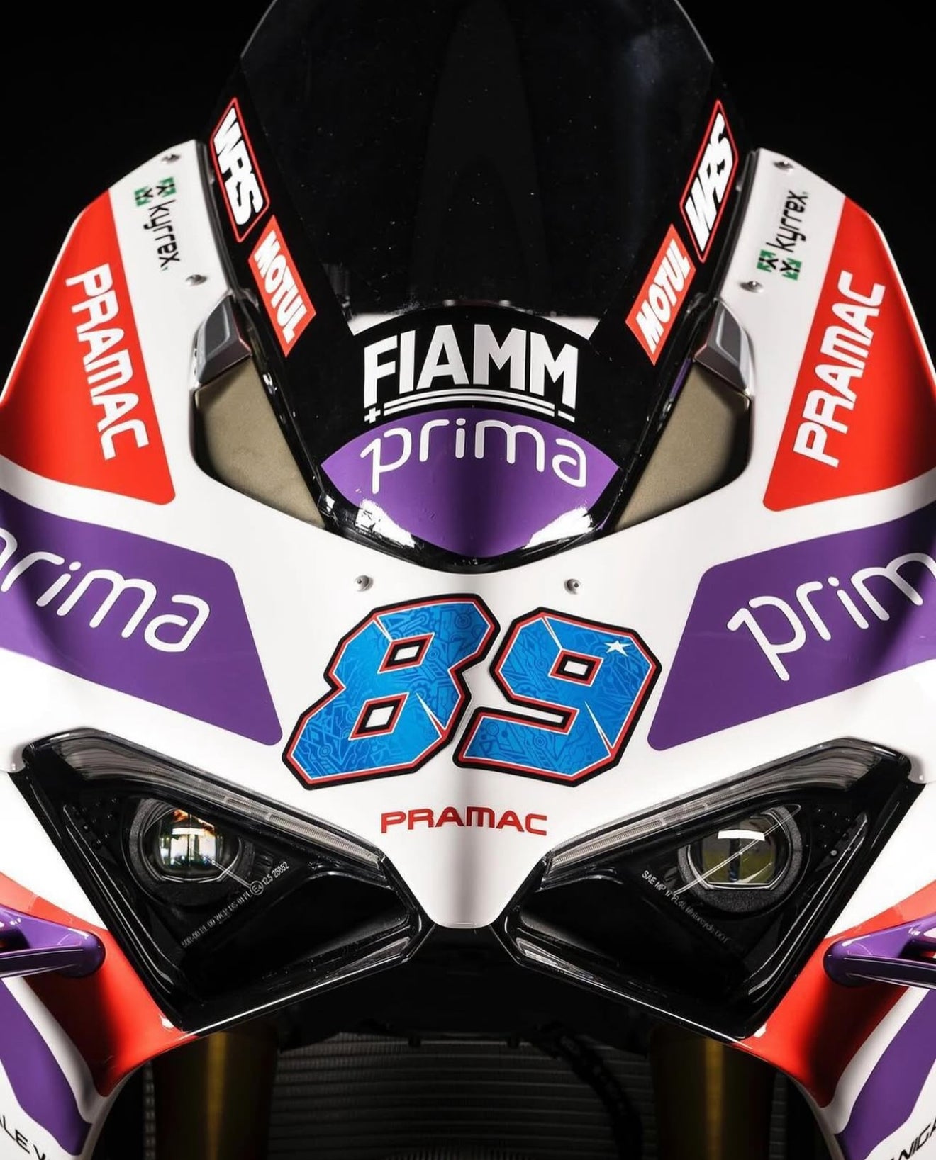 Ducati V4S Fairing Kit (2018-2019) White, Purple, Pramac Prima at KingsMotorcycleFairings.com