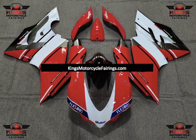 Ducati 1299 Fairings (2015-2020) Red, White, Black Stripe at KingsMotorcycleFairings.com