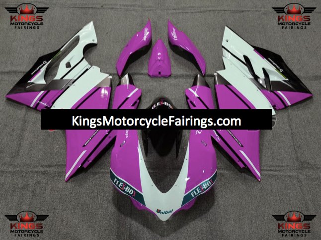 Ducati 1299 Panigale Fairings (2015-2020) Pink, White, Black at KingsMotorcycleFairings.com