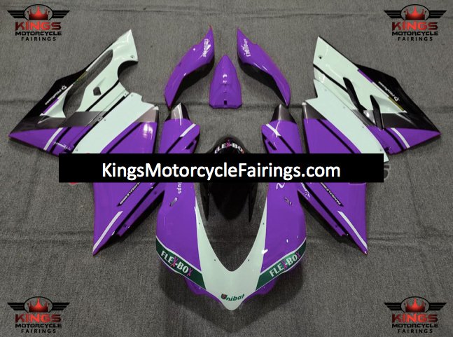 Ducati 1299 Panigale Fairings (2015-2020) Purple, White, Black at KingsMotorcycleFairings.com