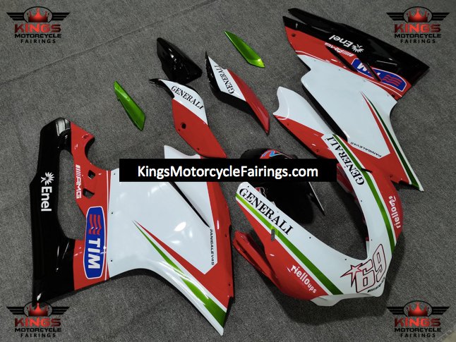 Ducati 959 Fairings (2015-2020) Red, White, Green Generali at KingsMotorcycleFairings.com