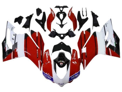 Ducati 959 Panigale Fairings (2015-2020) Red, White, Blue, Black Stripe at KingsMotorcycleFairings.com