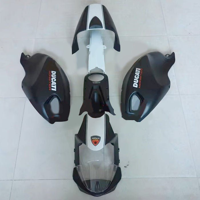 Ducati Monster 696, 796, 1100 Fairing set (2008-2016) Matte Black, White at KingsMotorcycleFairings.com