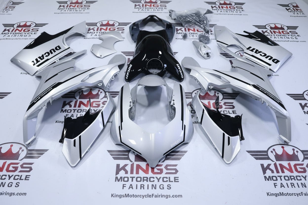 Ducati Panigale V4 Fairings (2018-2019) Silver, Black, Gray from KingsMotorcycleFairings.com