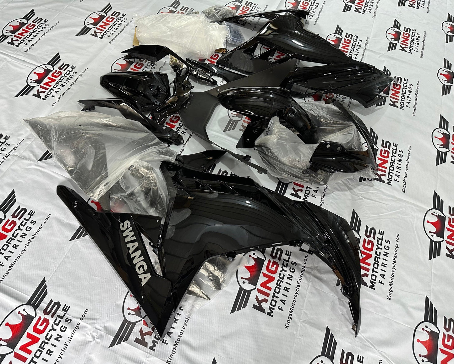 Fairings for Kawasaki Ninja 300 (2013-2024) Black Swanga at KingsMotorcycleFairings.com