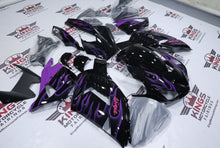 Fairing kit for a Kawasaki Ninja ZX14R (2006-2011) Black, Purple Flames, Pink at KingsMotorcycleFairings.com