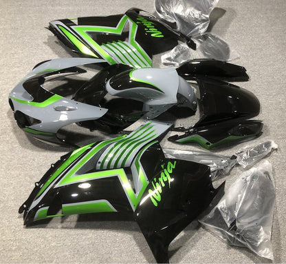 Fairings for Kawasaki Ninja ZX14R (2012-2024) Nardo Gray, Black, Green at KingsMotorcycleFairings.com