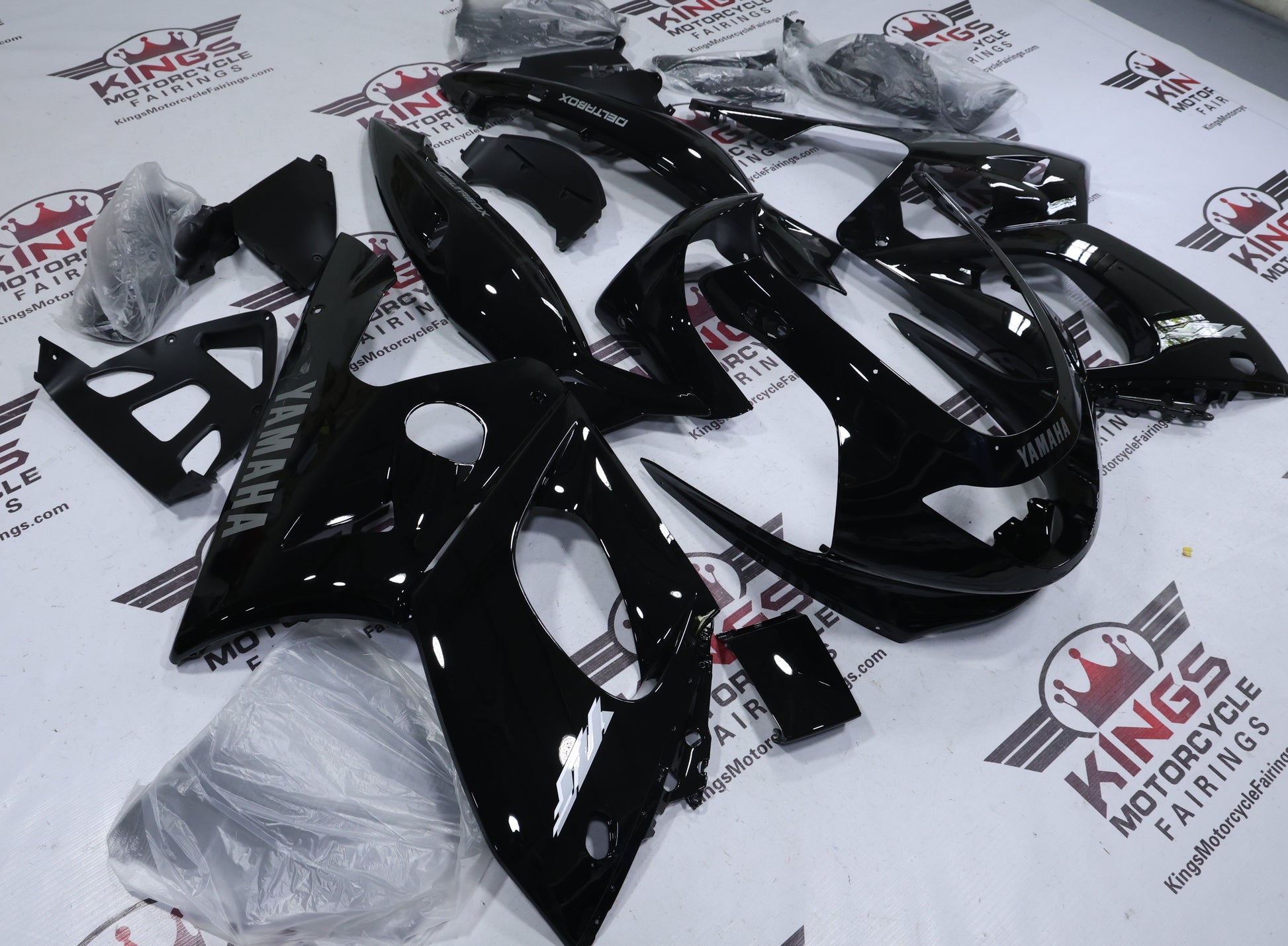 Fairings for Yamaha YZF600R (1998-2007) Black, Silver at KingsMotorcycleFairings.com