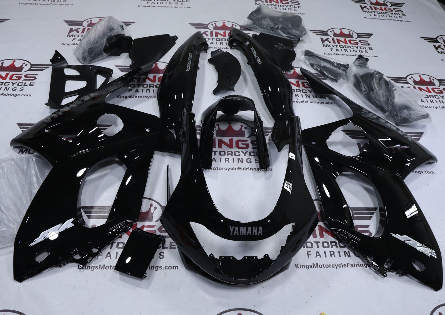 Fairings for Yamaha YZF600R (1998-2007) Black, Silver from KingsMotorcycleFairings.com