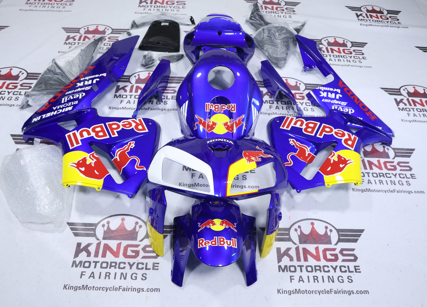 Fairings for Honda CBR600RR (2005-2006) Blue, Yellow, Red Bull at KingsMotorcycleFairings.com