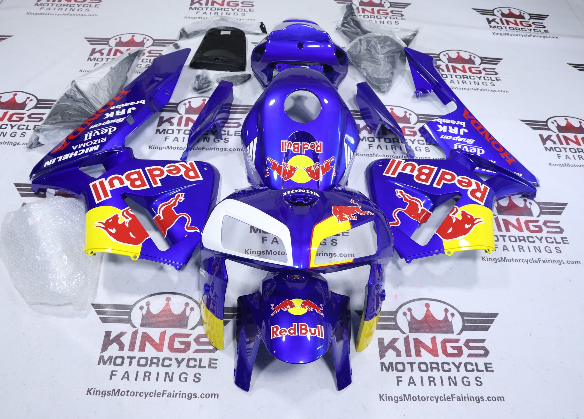 Fairings for Honda CBR600RR (2005-2006) Blue, Yellow, Red Bull at KingsMotorcycleFairings.com