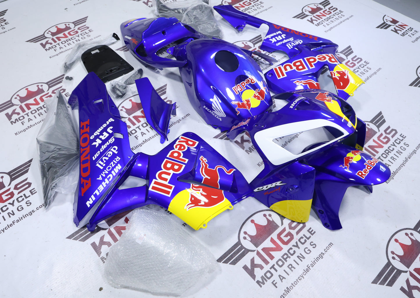 Fairings for Honda CBR600RR (2005-2006) Blue, Yellow, Red Bull at KingsMotorcycleFairings.com