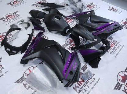Fairings for Kawasaki Ninja 250R (2008-2013) Matte Black, Purple at KingsMotorcycleFairings.com