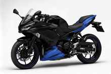 Fairings for Kawasaki Ninja 500 (2024-2025) Flat Black, Blue Spray at KingsMotorcycleFairings.com