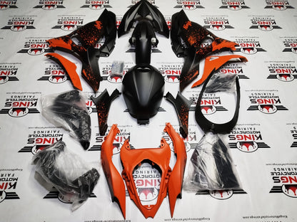 Fairings for Kawasaki Ninja 500 (2024-2025) Matte Black, Matte Orange Spray from KingsMotorcycleFairings.com
