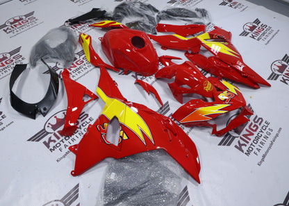 Fairings for Kawasaki Ninja 500 (2024-2025) Red, Yellow, Rusteze 95 at KingsMotorcycleFairings.com