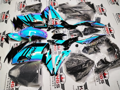 Fairings for Kawasaki Ninja 650 (2020-2025) Chrome Chameleon, Blue, Pink at KingsMotorcycleFairings.com