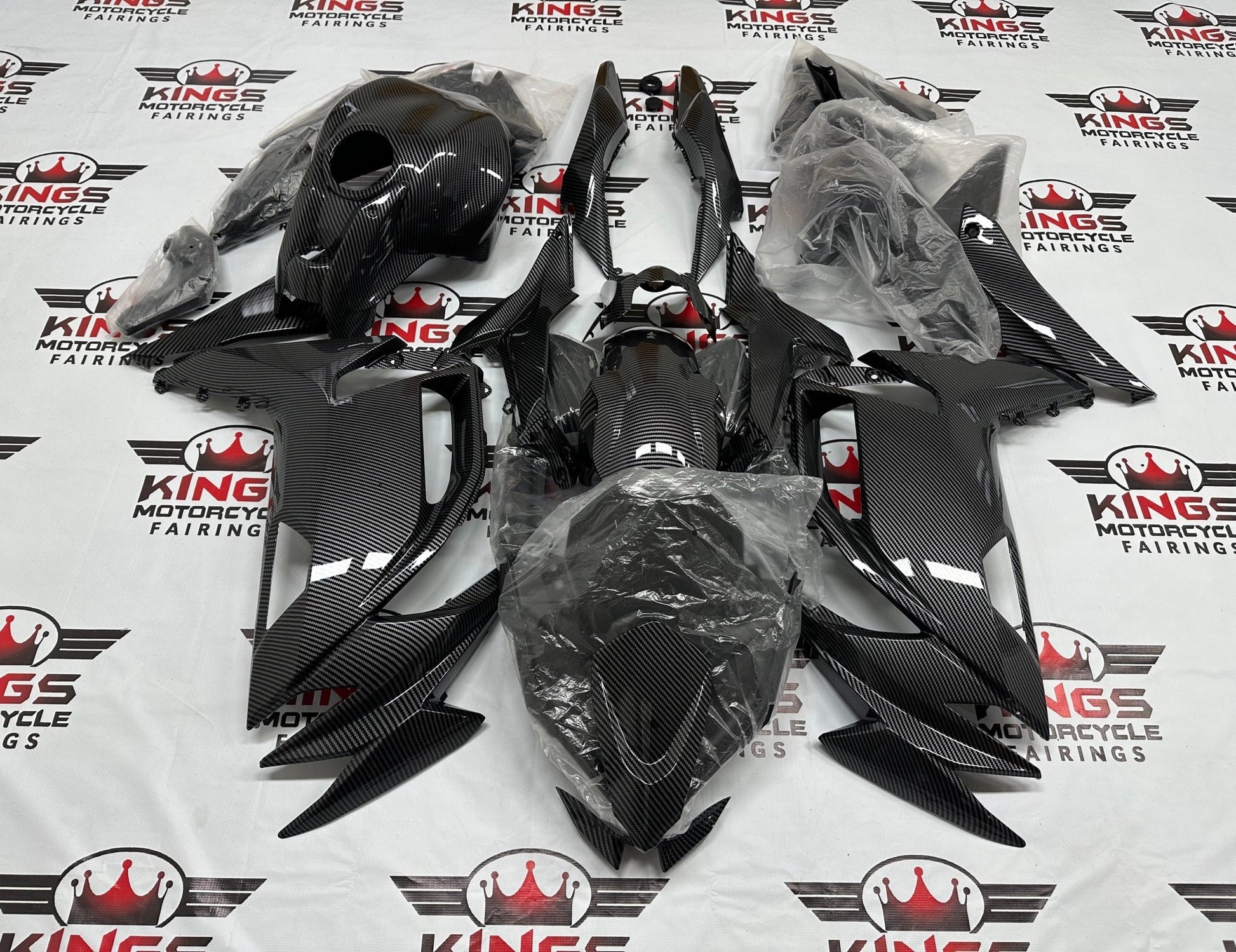 Fairings for Kawasaki Ninja 650 (2020-2025) Faux Carbon Fiber at KingsMotorcycleFairings.com