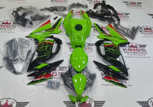 Fairings for Kawasaki Ninja 650 (2020-2025) Striped Green, Black, Red from KingsMotorcycleFairings.com