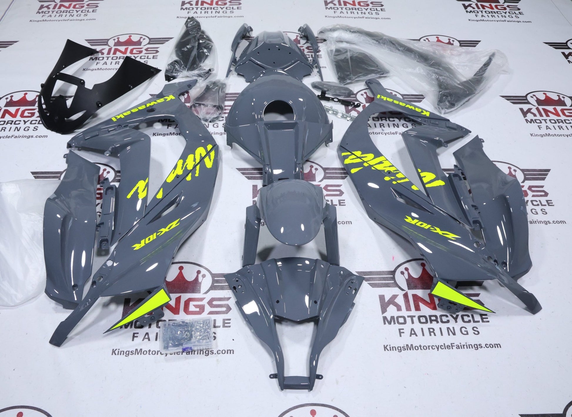 Fairings for Kawasaki Ninja ZX10R (2011-2015) Nardo Gray, Yellow from KingsMotorcycleFairings.com