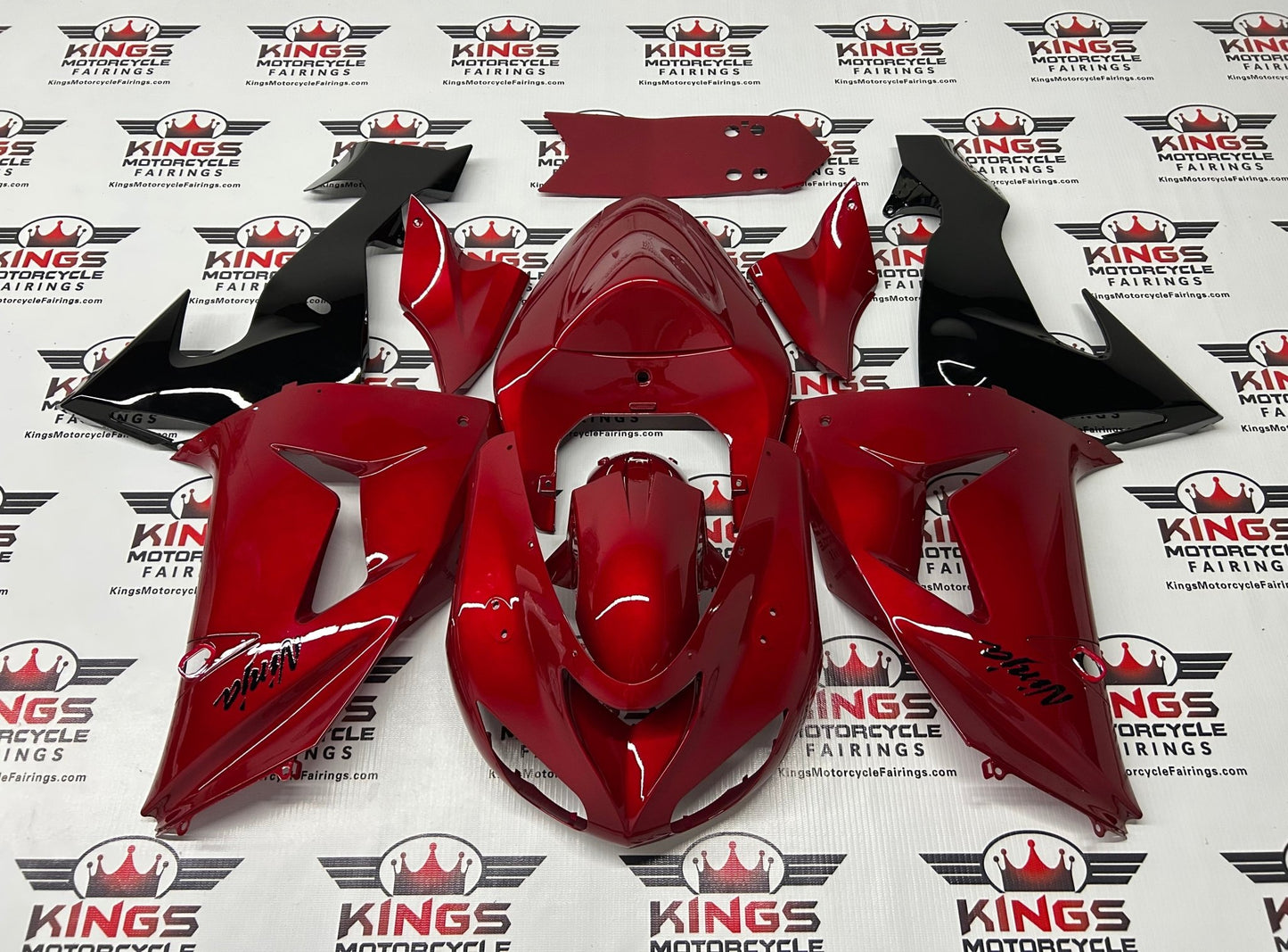 Fairings for Kawasaki ZX10R (2006-2007) Red, Black from KingsMotorcycleFairings.com