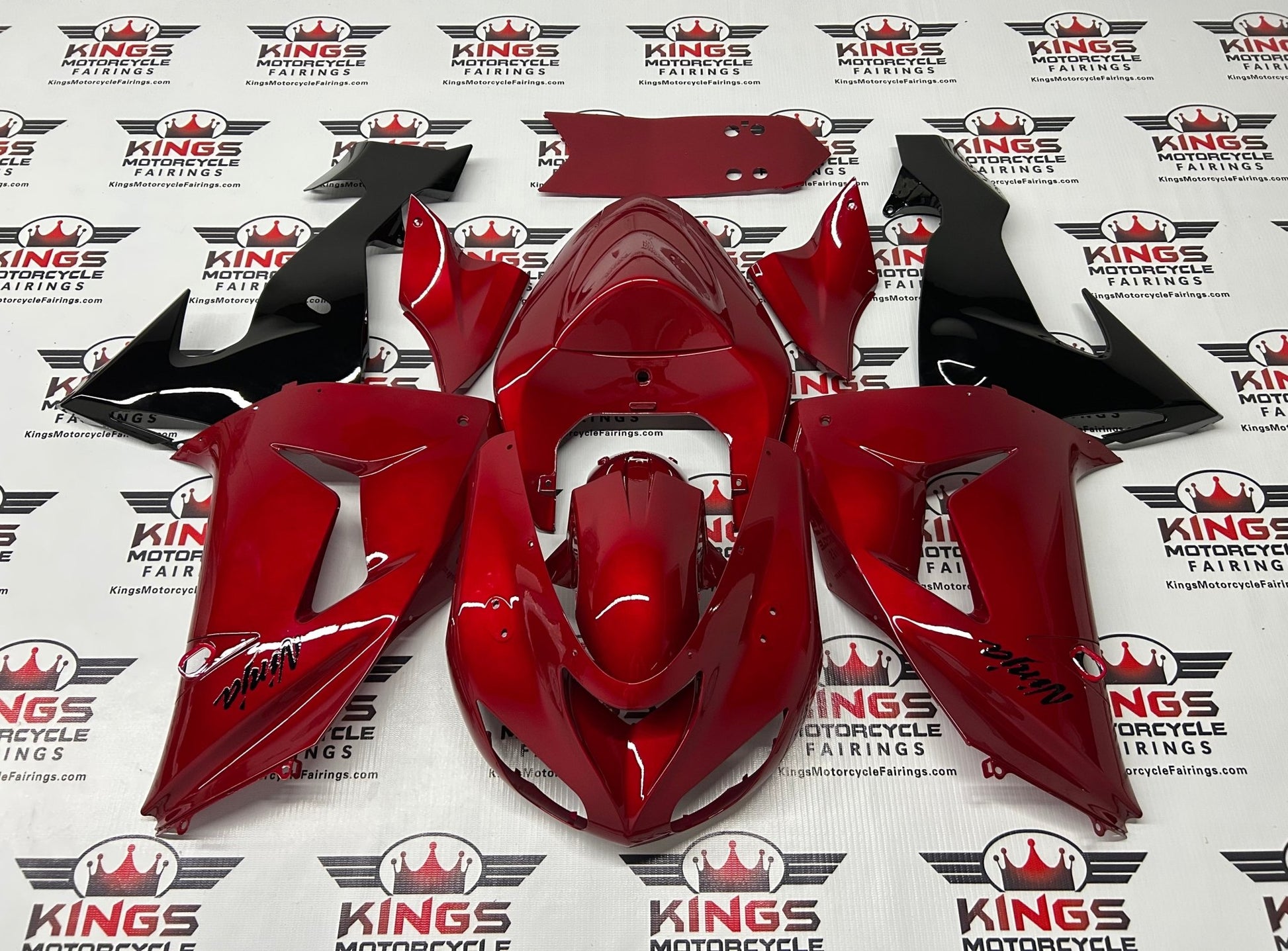 Fairings for Kawasaki ZX10R (2006-2007) Red, Black from KingsMotorcycleFairings.com