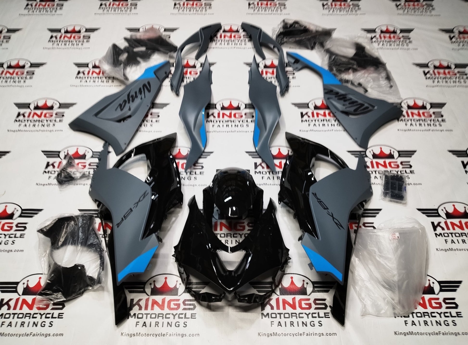 Fairings for Kawasaki ZX6R 636 (2024-2025) Matte Dark Gray Metallic at KingsMotorcycleFairings.com