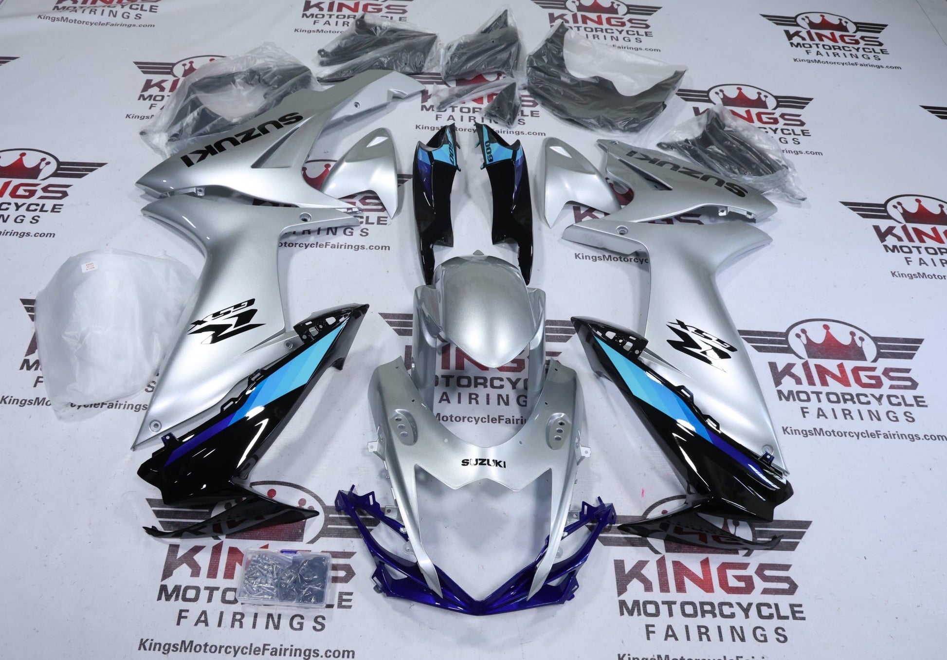Fairings for Suzuki GSXR600 (2025-2026) Silver, Black, Blue at KingsMotorcycleFairings.com